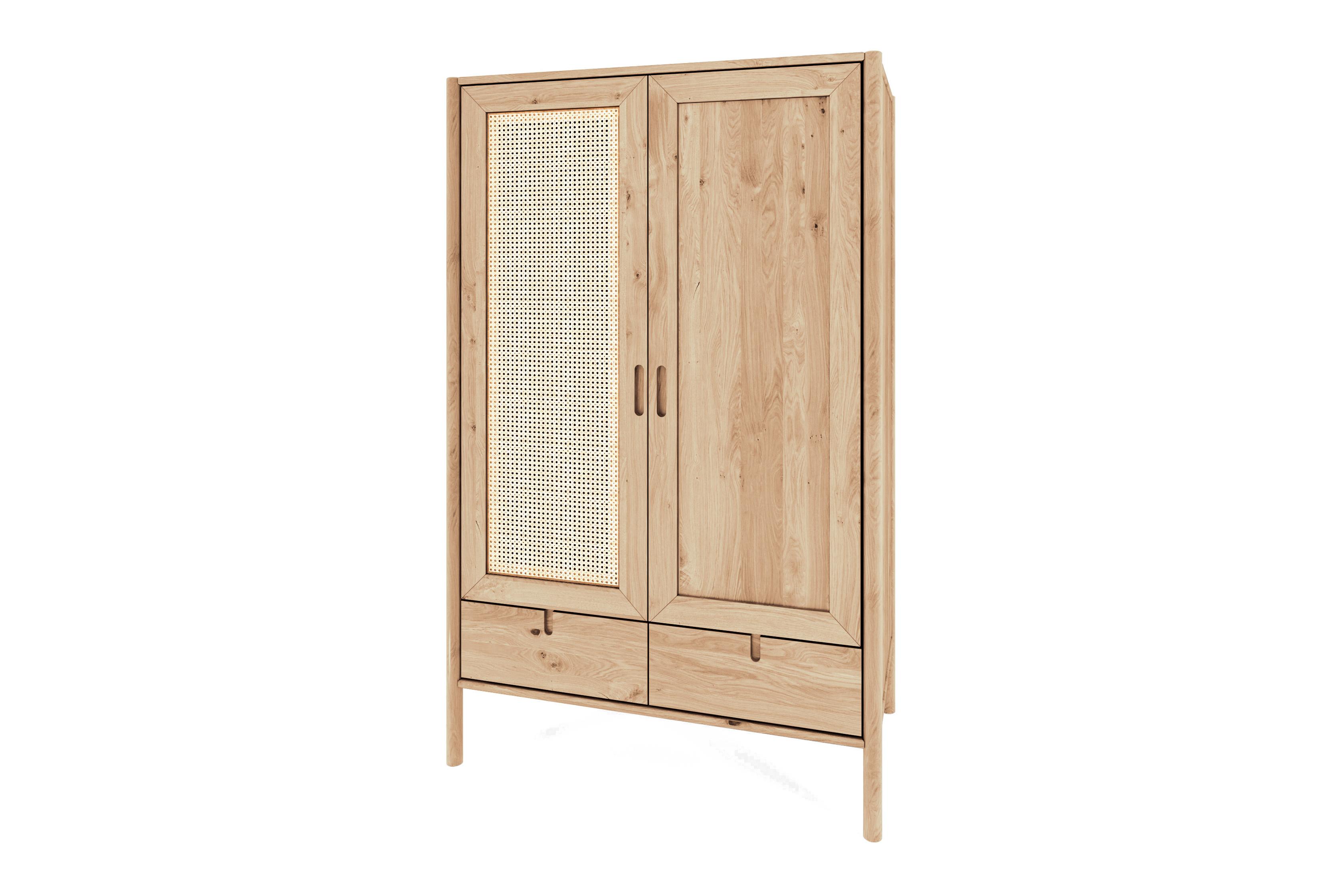 KLEIDERSCHRANK MIT SCHUBLADE INA Wildeiche - Eiche Bianco, Holz (108/175/60cm) - byoak