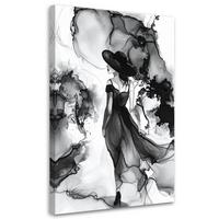 LEINWANDBILD Frau-Abstraktion Tinte 40x60cm - Schwarz, Textil (40/60cm) - Feeby