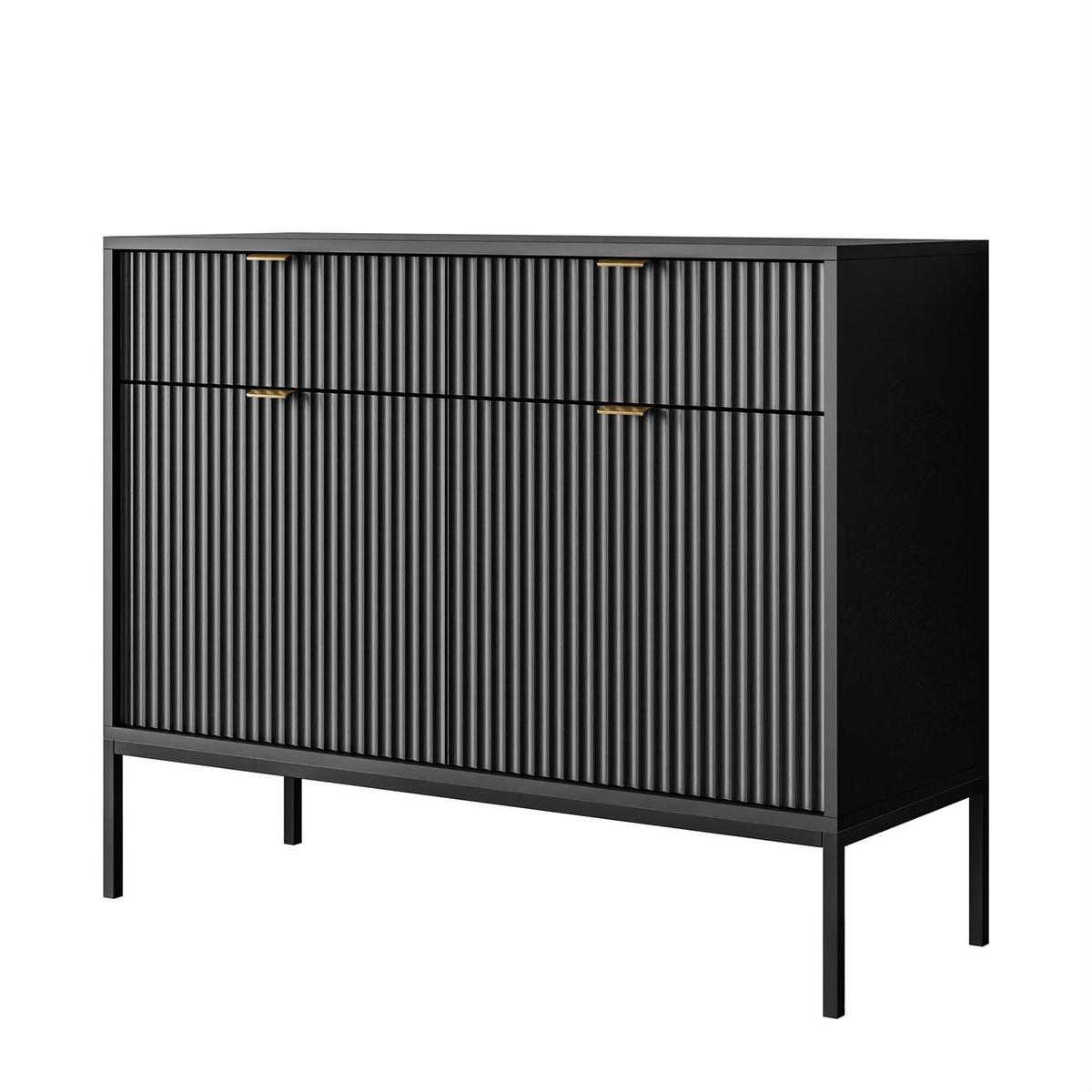 KOMMODE CORTADO KSZ104 MIT SCHUBLADEN SCHWARZ - Schwarz, Holzwerkstoff (104/83/39cm) - Lookway