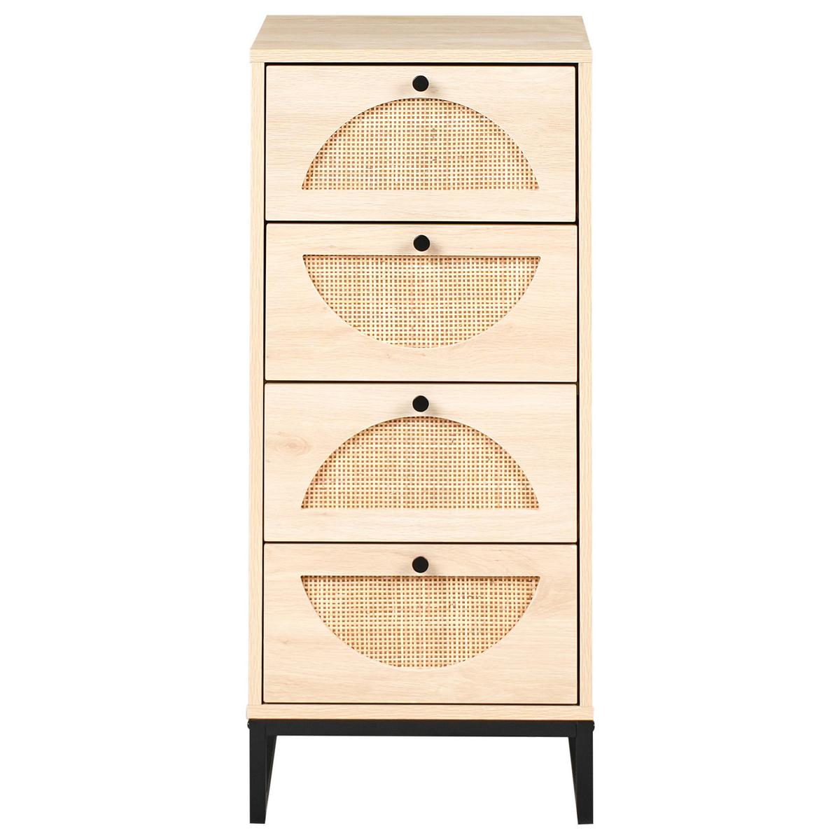 KOMMODE mit 4 Schubladen Hellbraun Botwood - Hellbraun, Holzwerkstoff (40/90/40cm) - Beliani