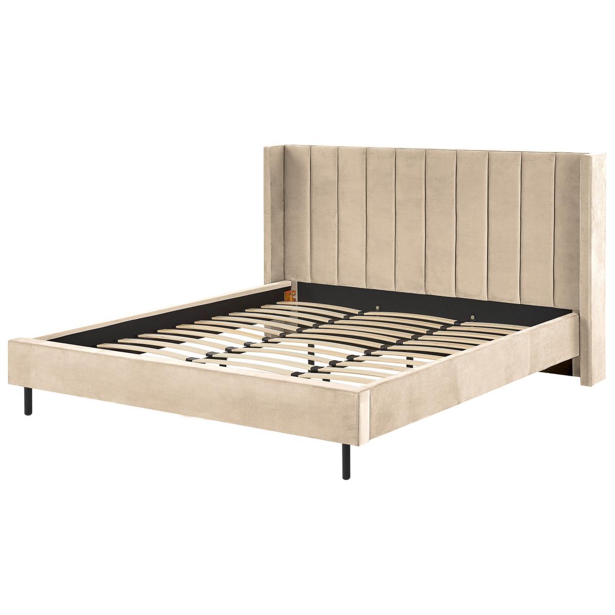 BETT mit Lattenrost 180x200 cm Beige Villette - Beige, Textil (180/200cm) - Beliani