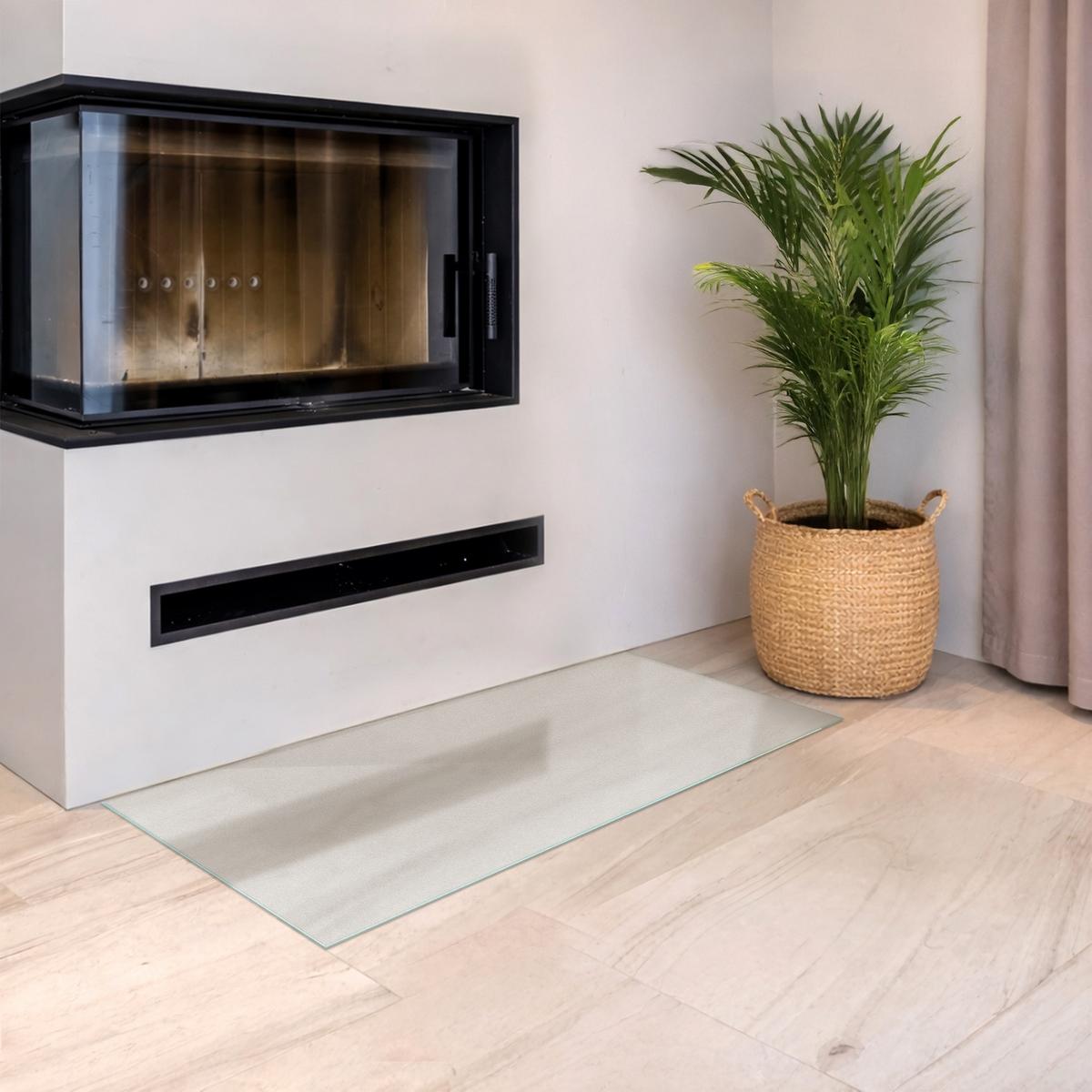 GLASBODENPLATTE für Kaminofen 100x50 cm – Milchglas Optik - Transparent, Glas (100/60/0.4cm) - TULUP