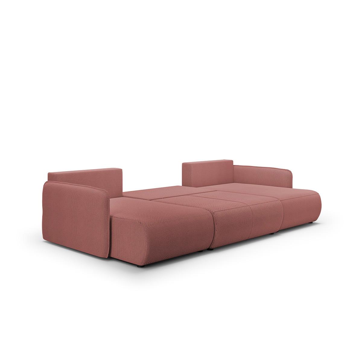 PANORAMASOFA Claudio 5 Sitzplätze Rose - Pink, Holz (290/86/148cm) - Petits-meubles