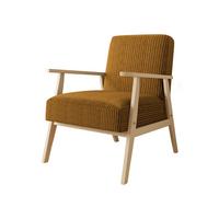 SESSEL Retro Cord - Bronzefarben/Naturfarben, Holz/Textil (59/76/67cm) - MIRJAN24