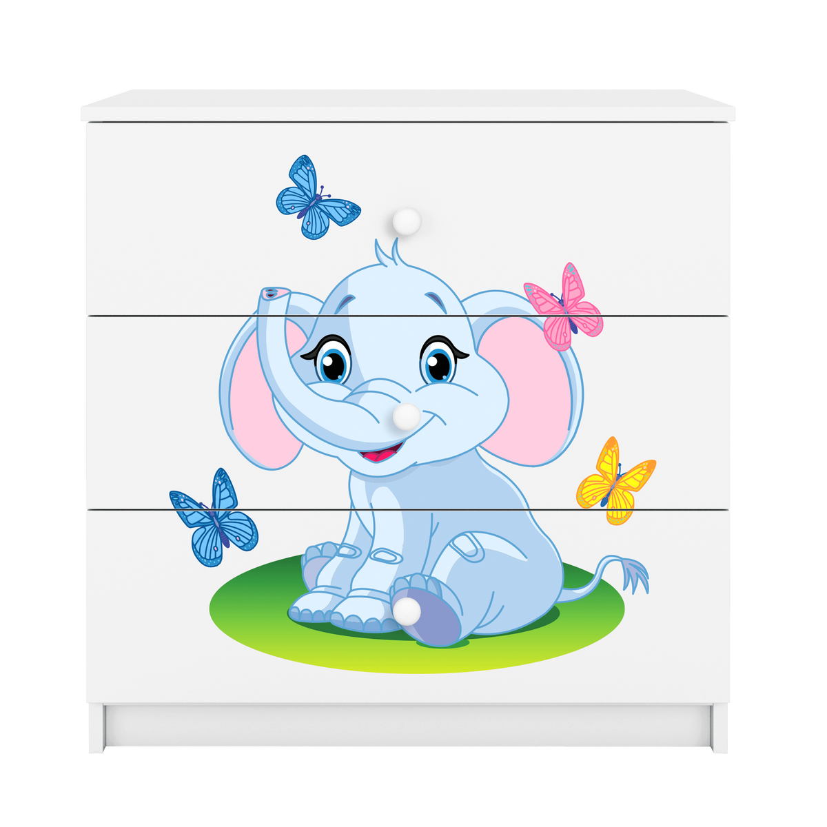 KOMMODE Babydreams Elefant 81/81/41 - Weiß, Holzwerkstoff (81/81/41cm) - RAUMHIRSCH FURNITURE