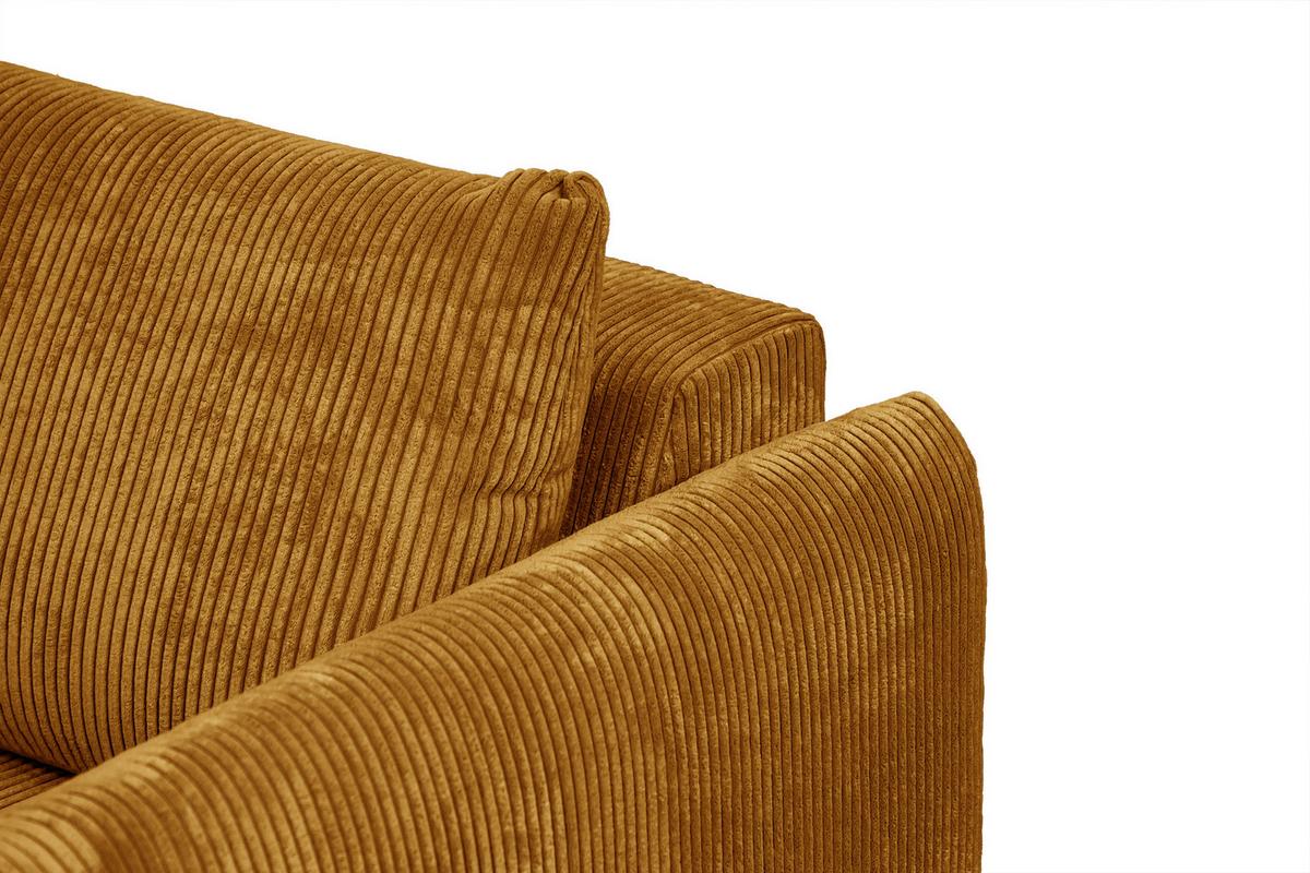 SOFA TAUER 3-Sitzer, honig - Dunkelgelb/Schwarz, Holzwerkstoff/Kunststoff (112/84/206cm) - Wozimo