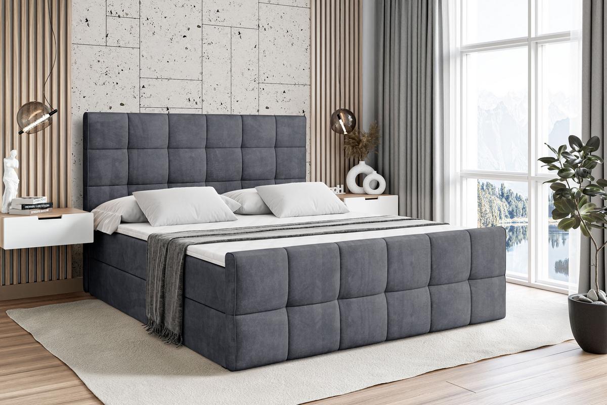 BOXBETT APO-Z - 140 x 200 - H4 - Dunkelgrau - Anthrazit, Holzwerkstoff (140/200cm) - ALTDECOR
