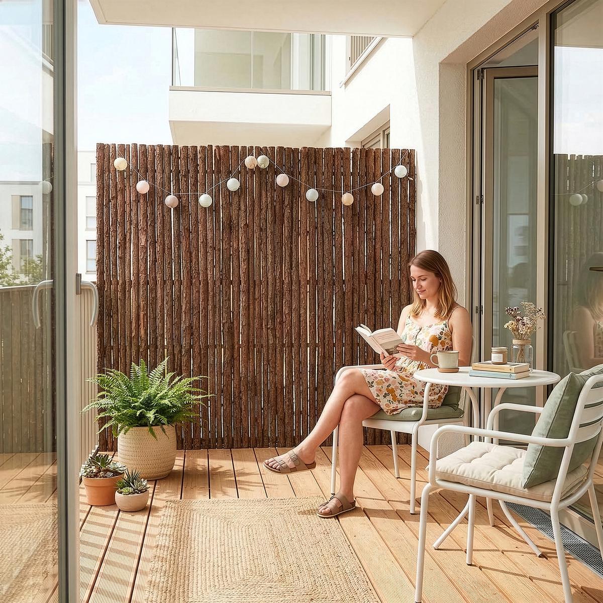 RINDENZAUN Zamora - Dunkelbraun, Naturmaterialien (300/160cm) - casa.pro