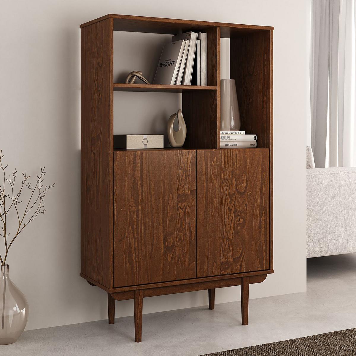 HIGHBOARD SIMONA Kastanie - Kastanienfarben, Holz (80/133/37cm) - IDIMEX
