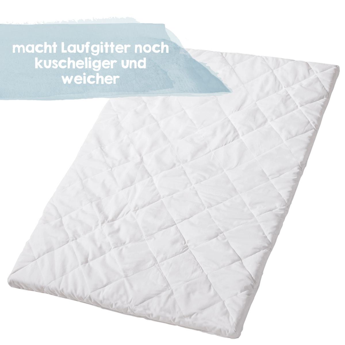 LAUFGITTER inkl. Matratze roba Style grau - Weiß/Grau, Holzwerkstoff (72.5/72/98cm) - Roba