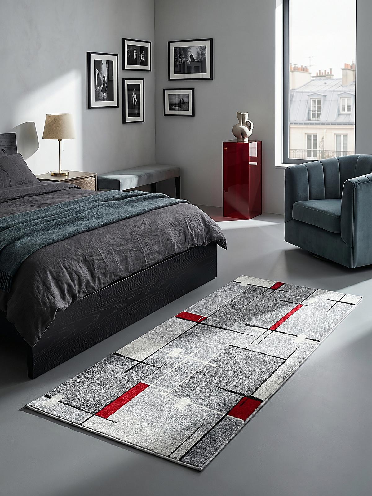 TEPPICH Niederflor Patchwork THUR Polypropylen Grau 80 x 140 cm - Grau, Textil (80/140cm) - KADIMA DESIGN
