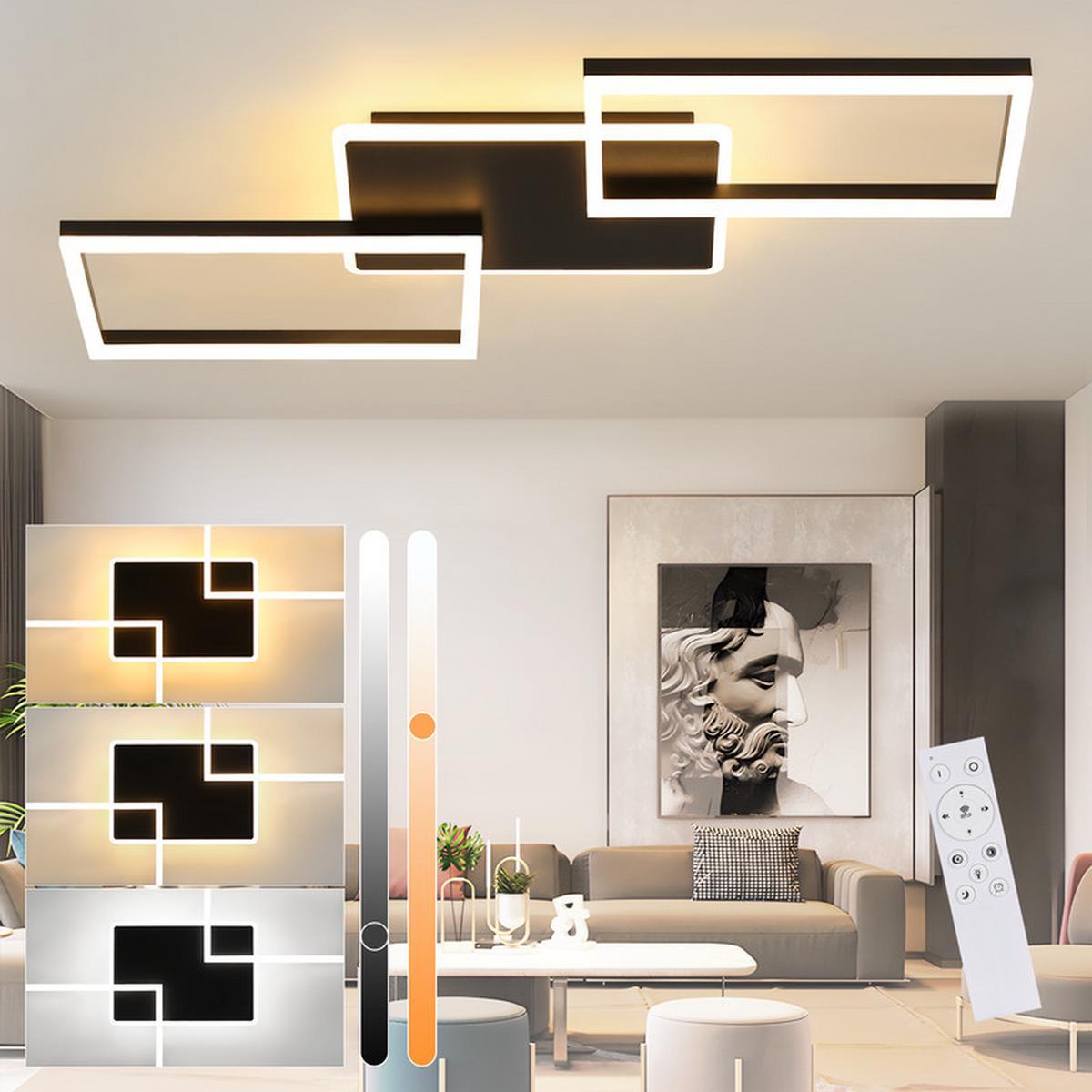 LED-DECKENLEUCHTE Emmerich II 80/45cm - Schwarz, Metall (80/45/7cm) - Nettlife