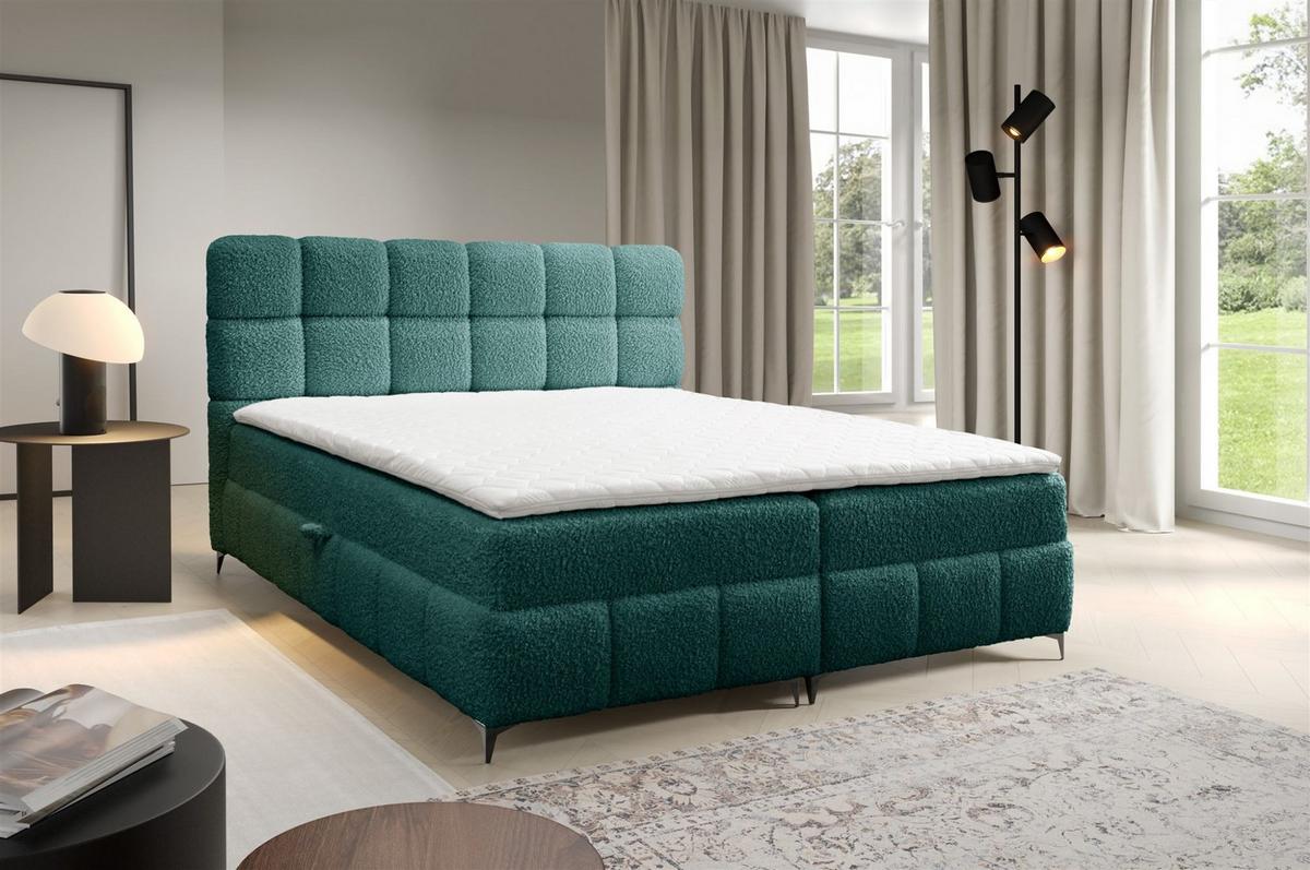 BOXBETT Sophie In Rolf - Türkis, Holzwerkstoff/Textil (100/200cm) - Fun Möbel