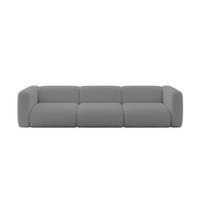 MODULARES Sofa 3-SITZER MIRA-S2 319x89x70 Grau cm Bouclé - Platinfarben/Schwarz, Holzwerkstoff/Kunststoff (319/70/89cm) - ALTDECOR