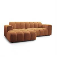 ECKSOFA TISI Orange Strukturstoff - Orange, Holz (274/165cm) - MASSENO