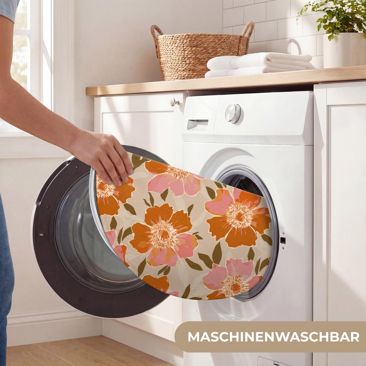 WC-VORLEGER Blumen - Motiv - Retro Toilettenteppich 70x70 cm - Multicolor, Textil (70/1cm) - OnlyWow