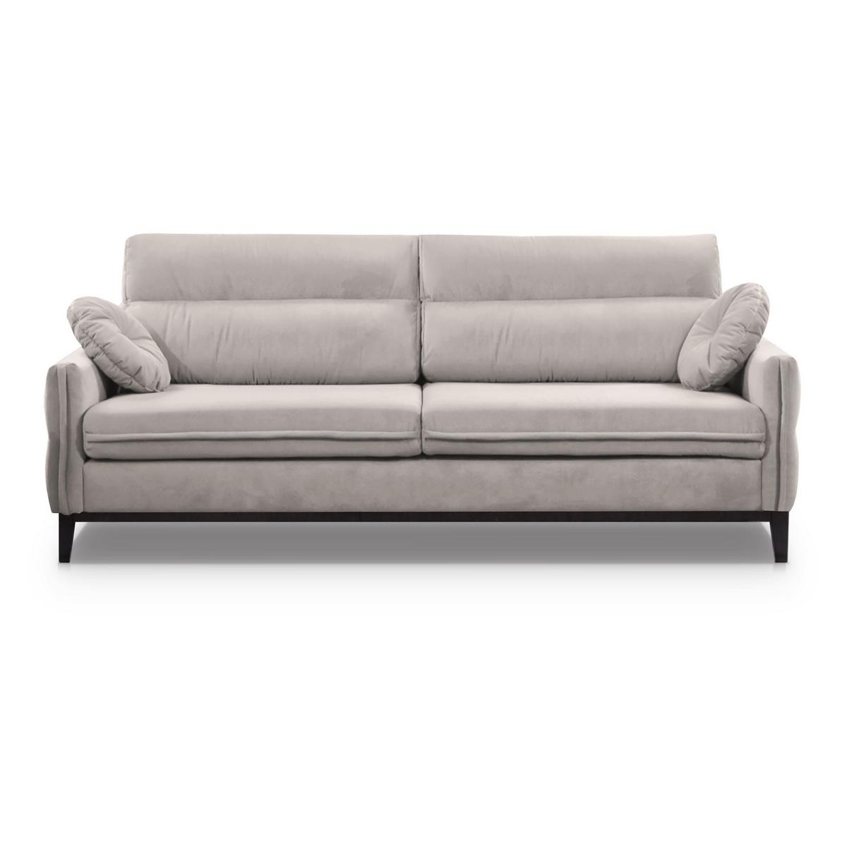 SOFA 2-SITZER Belweder, 220 cm, Beige, Veloursstoff - Wengefarben/Beige, Holz/Textil (218/95/94cm) - Beautysofa