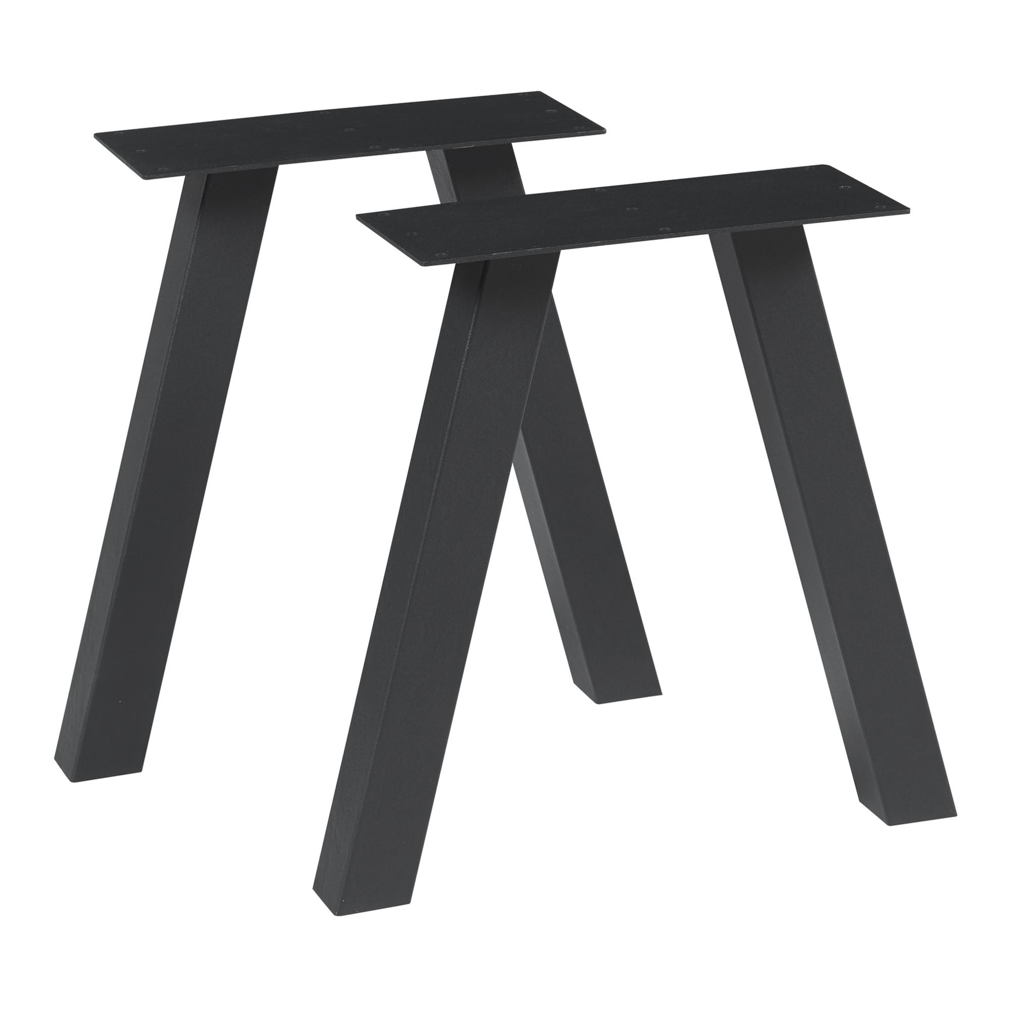 TISCHGESTELL-SET 2 TLG. Heustreu - Schwarz, Metall (40/40/12cm) - [en.casa]