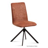 ESSZIMMERSTUHL drehbar (4er-Set) Deanne 47x92x60 Schwarz/Cognac - Cognac/Schwarz, Kunststoff (60/92/47cm) - 58aufmkessel
