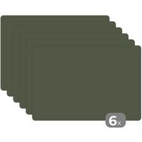 PLATZSETS 6er-Set Grün - Einfarbig - Olivgrün Platzdeckchen 45x30 cm - Waldgrün, Kunststoff (0.3/45/30cm) - MuchoWow