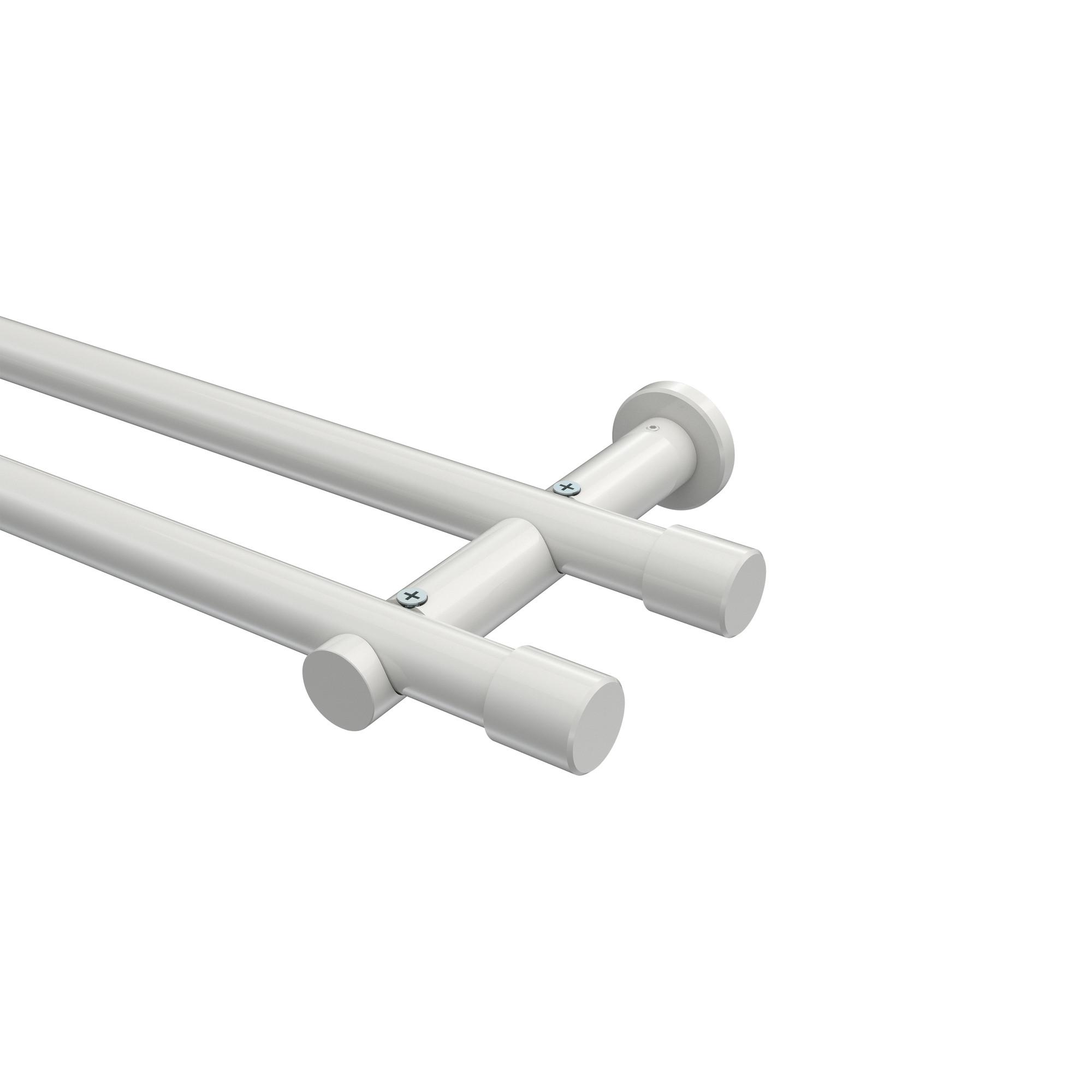 GARDINENSTANGE Platon Santo 180 cm, 2-läufig (ohne Ringe), 20 mm Ø Weiß - Weiß, Metall (180cm) - INTERDECO
