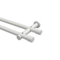 GARDINENSTANGE Platon Santo 180 cm, 2-läufig (ohne Ringe), 20 mm Ø Weiß - Weiß, Metall (180cm) - INTERDECO