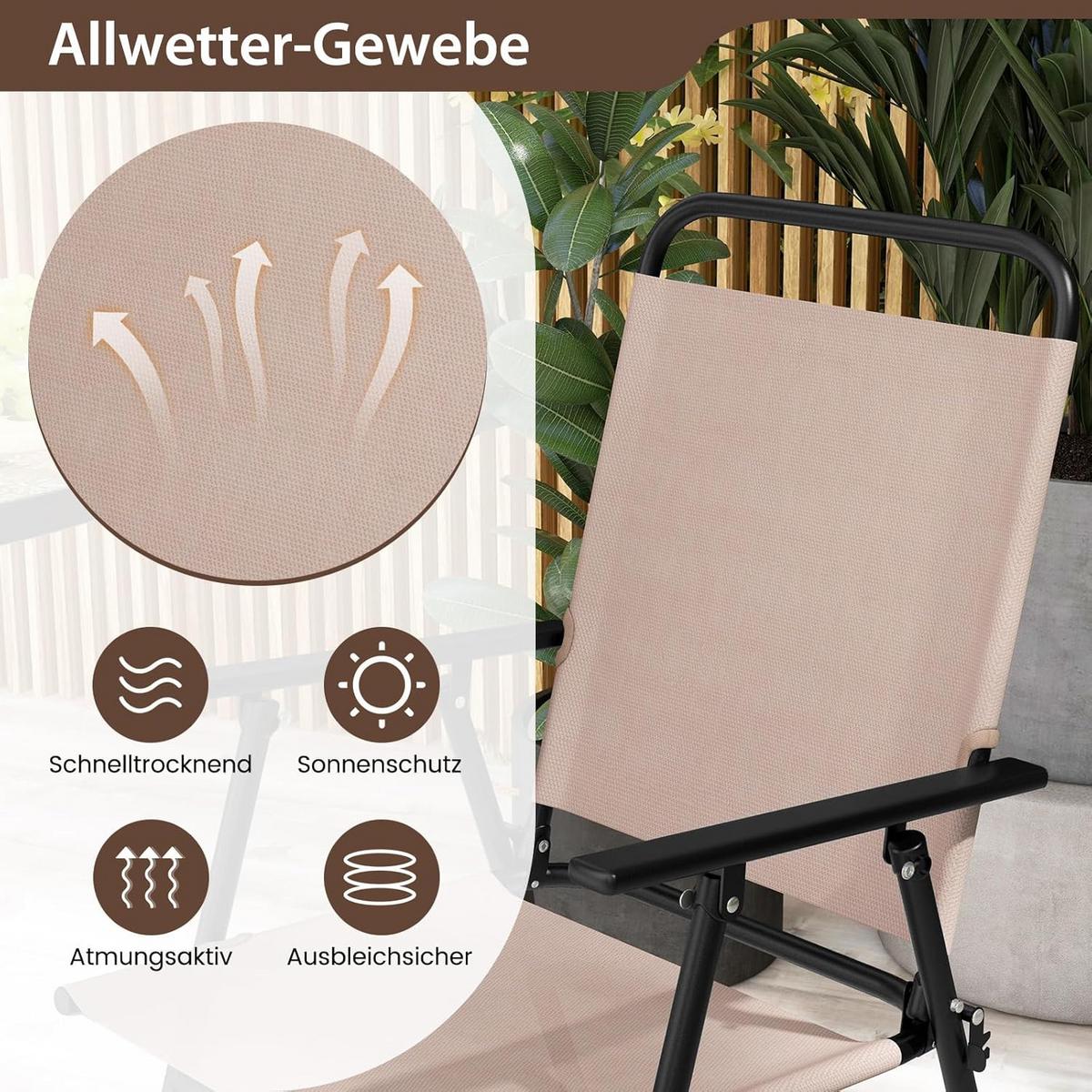BARHOCKER SET Beige(3-teilig) - Beige, Textil - COSTWAY