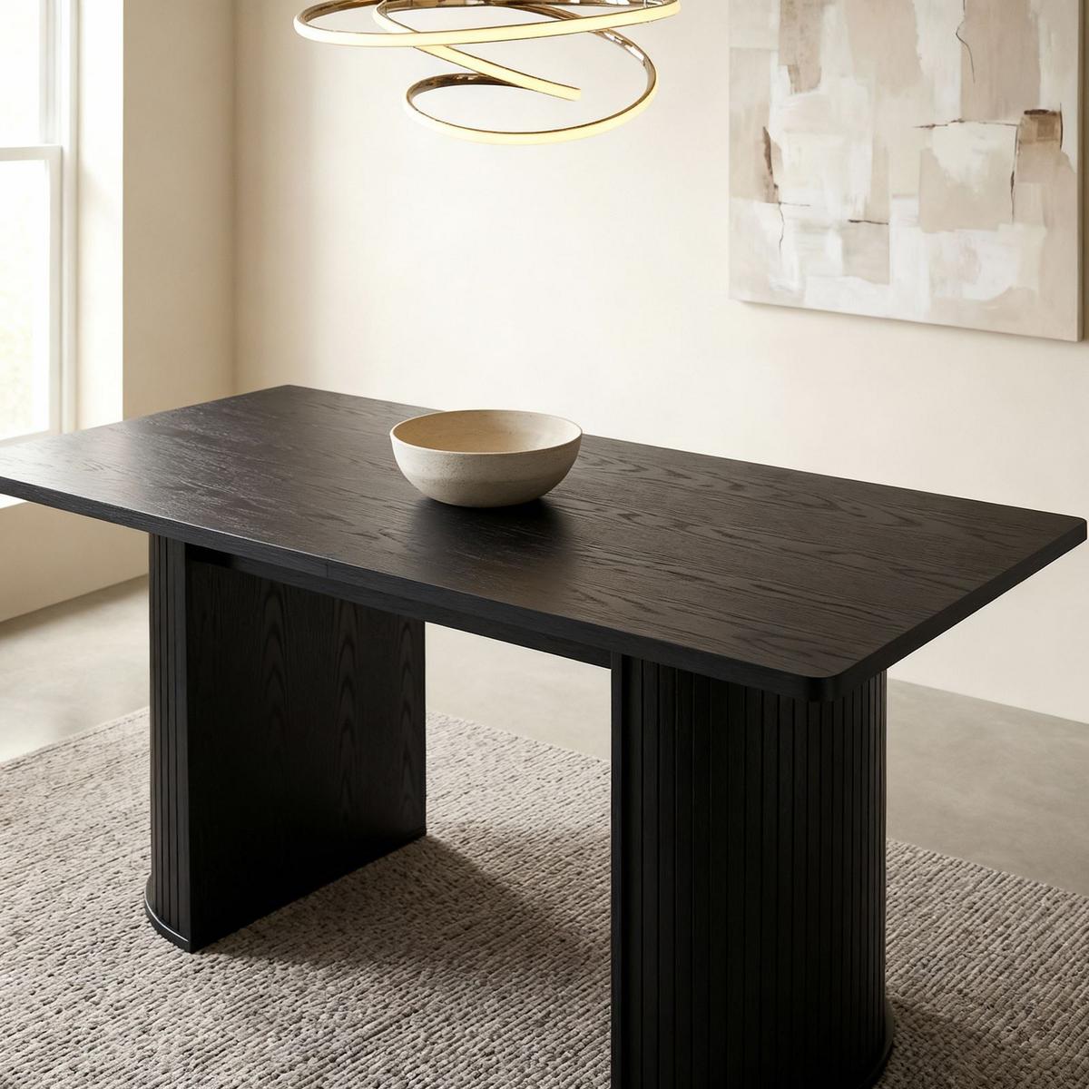 ESSTISCH GUARDA - Schwarz, Holzwerkstoff (75/160/75cm) - IDIMEX