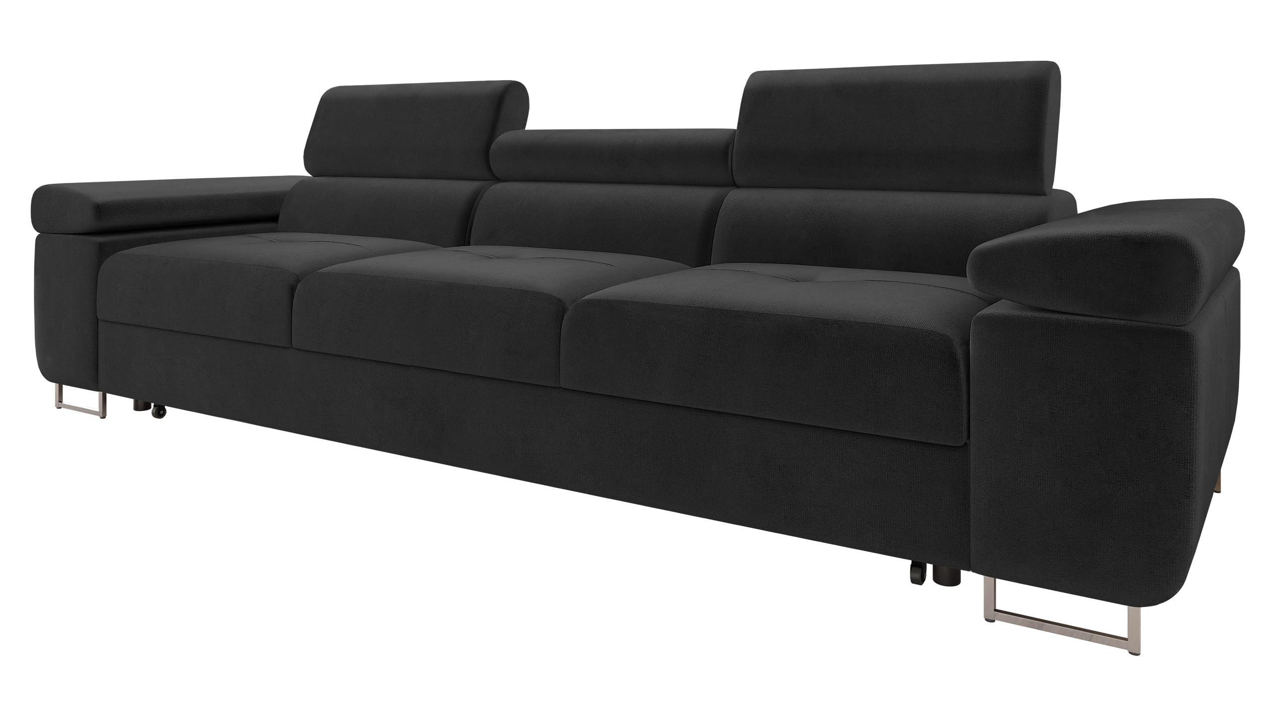SCHLAFSOFA Torezio 3 Bis - Schwarz, Holz/Textil (263/90/102cm) - MIRJAN24