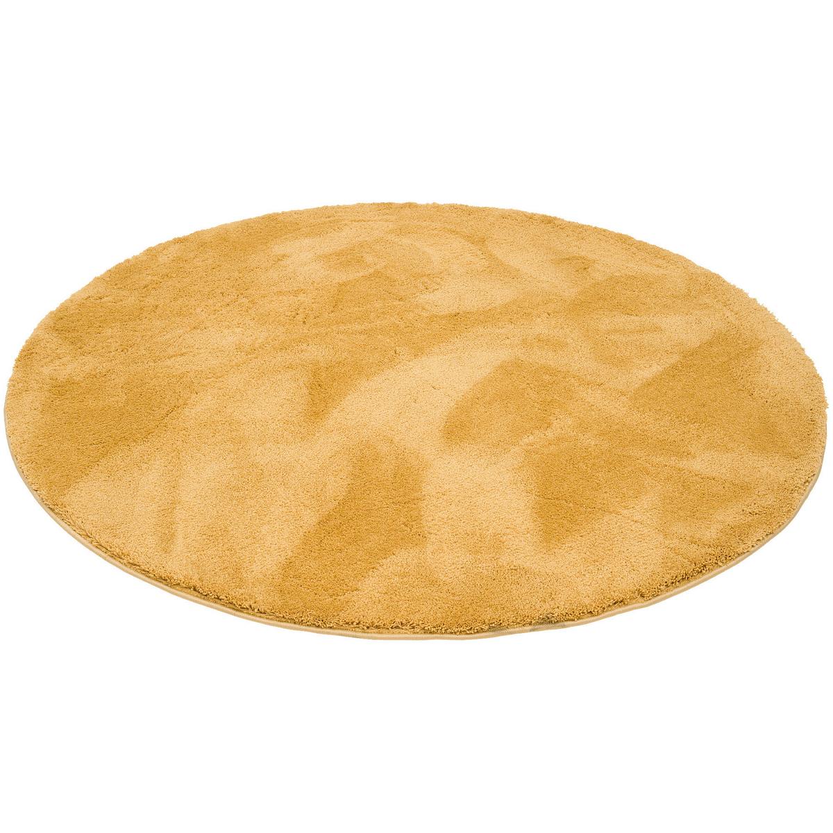 HOCHFLOR SUPER SOFT TEPPICH SILKY RUND - Currygelb, Textil (120/120cm) - Pergamon