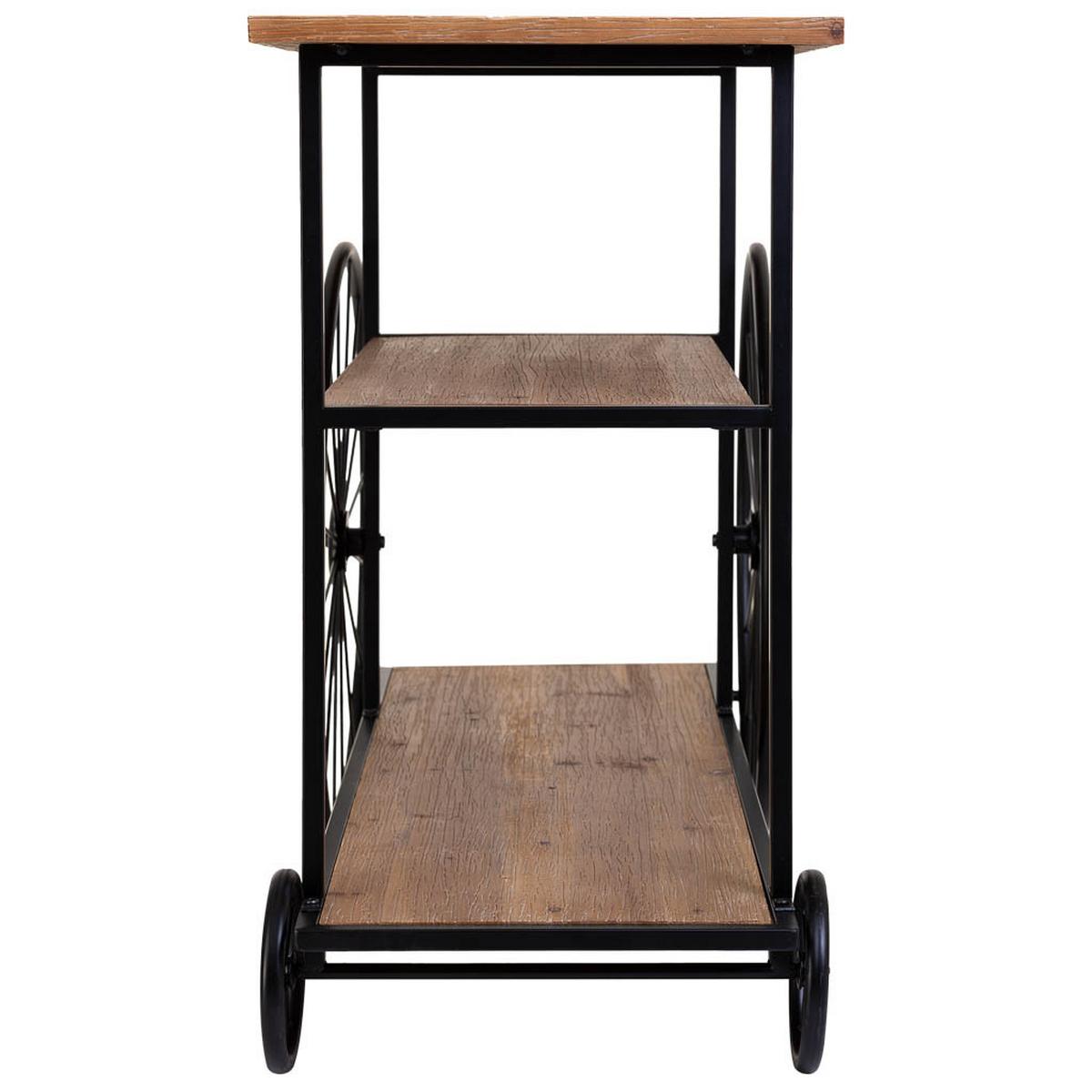 KONSOLENTISCH aus Metall und Holz, schwarz, 120x42x78cm - Schwarz, Holz (80/122/44cm) - Wanderlust