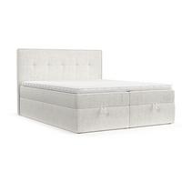 BOXBETT Tivra 180/200 cm Creme im Neve Stoff - Creme/Schwarz, Holz/Holzwerkstoff (180/200cm) - AltaBeds