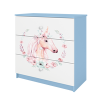 KOMMODE Babydreams Pferd 81/81/41 - Blau, Holzwerkstoff (81/81/41cm) - RAUMHIRSCH FURNITURE