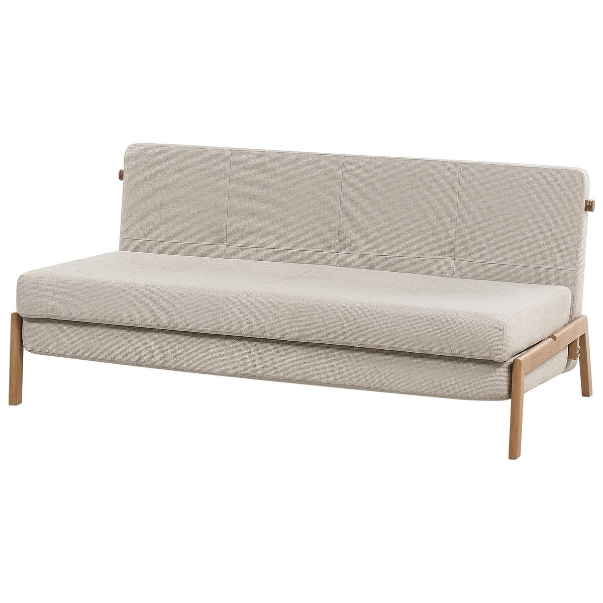 2-SITZER-SCHLAFSOFA beige Edland - Hellbraun/Beige, Textil (152/76/96cm) - Beliani