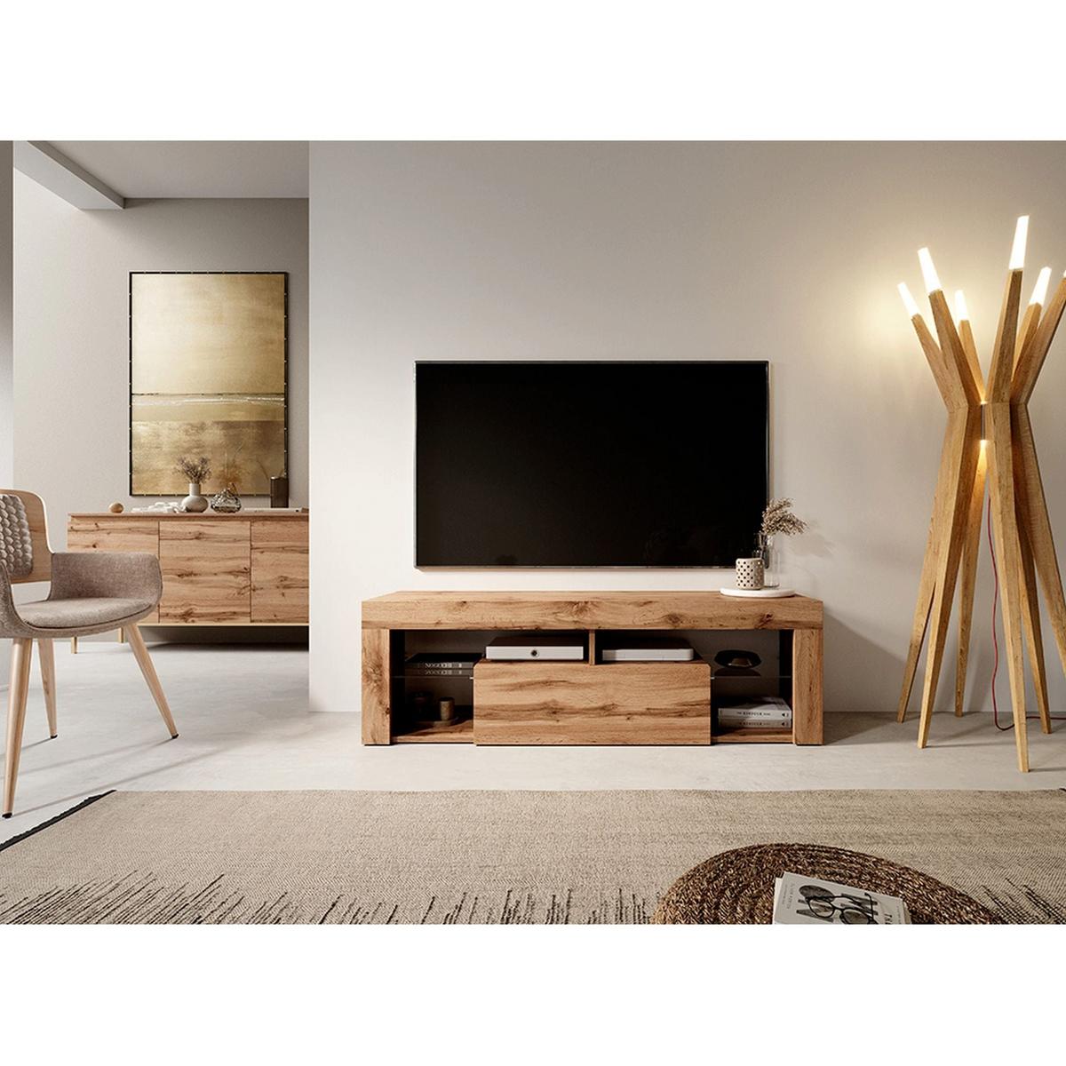 TV-HÄNGEBOARD Bianko Eiche 140 cm - Eichefarben, Holzwerkstoff (140/50.5/35cm) - Selsey