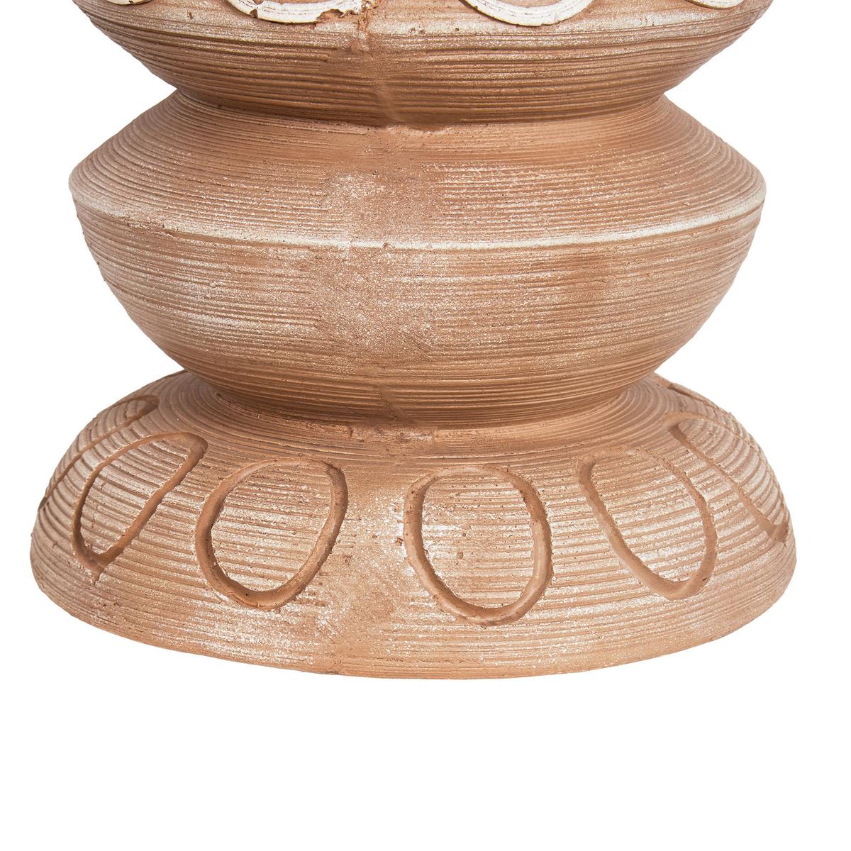PFLANZTOPF Braun Disporum - Beige/Braun, Stein (37cm) - Beliani