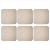 GLASUNTERSETZER 6er-Set Japandi - Beige - Modern 10x10 cm - Beige, Naturmaterialien (10/0.2cm) - MuchoWow