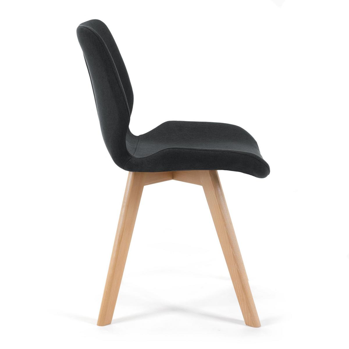 POLSTERSTUHL 4er Set, Holzbeine Schwarz 45,5/82,5/59 - Schwarz, Textil (45.5/82.5/59cm) - RAUMHIRSCH FURNITURE