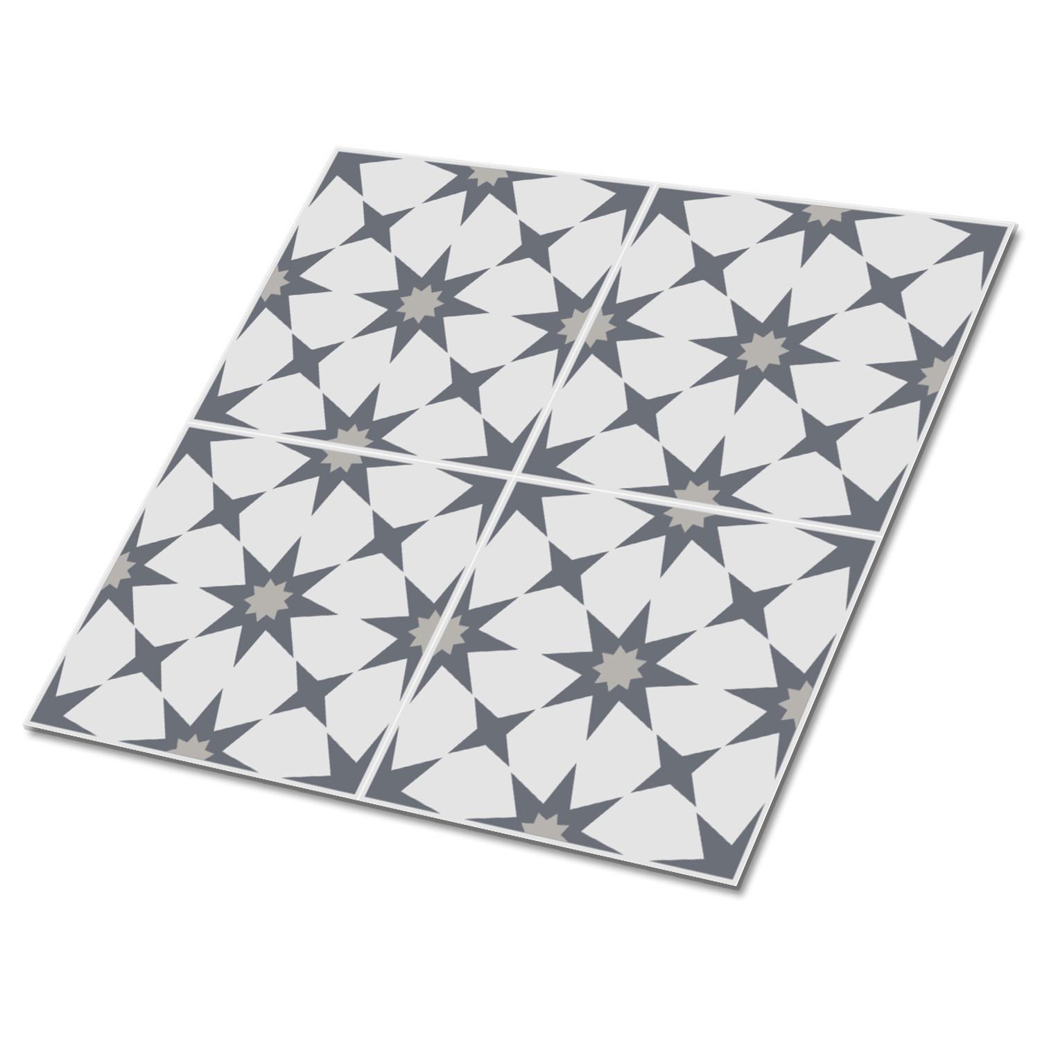 FLIESENAUFKLEBER 9 Stück 30x30 cm selbstklebend Konstellation - Grau, Textil (30/1.6/30cm) - TULUP