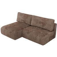 ECKSCHLAFSOFA VIVO L Braun Cord - links - Schwarz/Braun, Kunststoff/Textil (223/150cm) - MKS