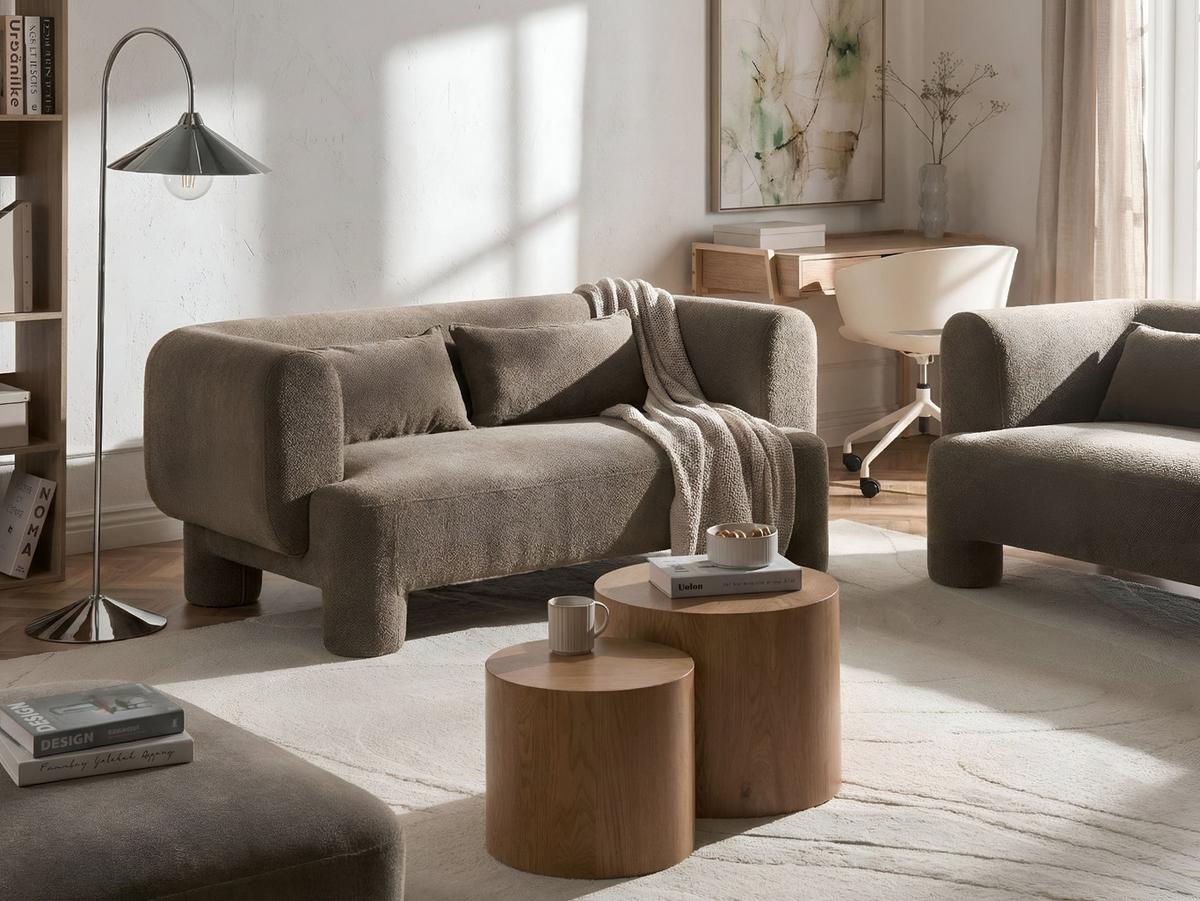 3-SITZER-SOFA Stoff Braun Hogbo - Braun, Textil (180/73/93cm) - Beliani
