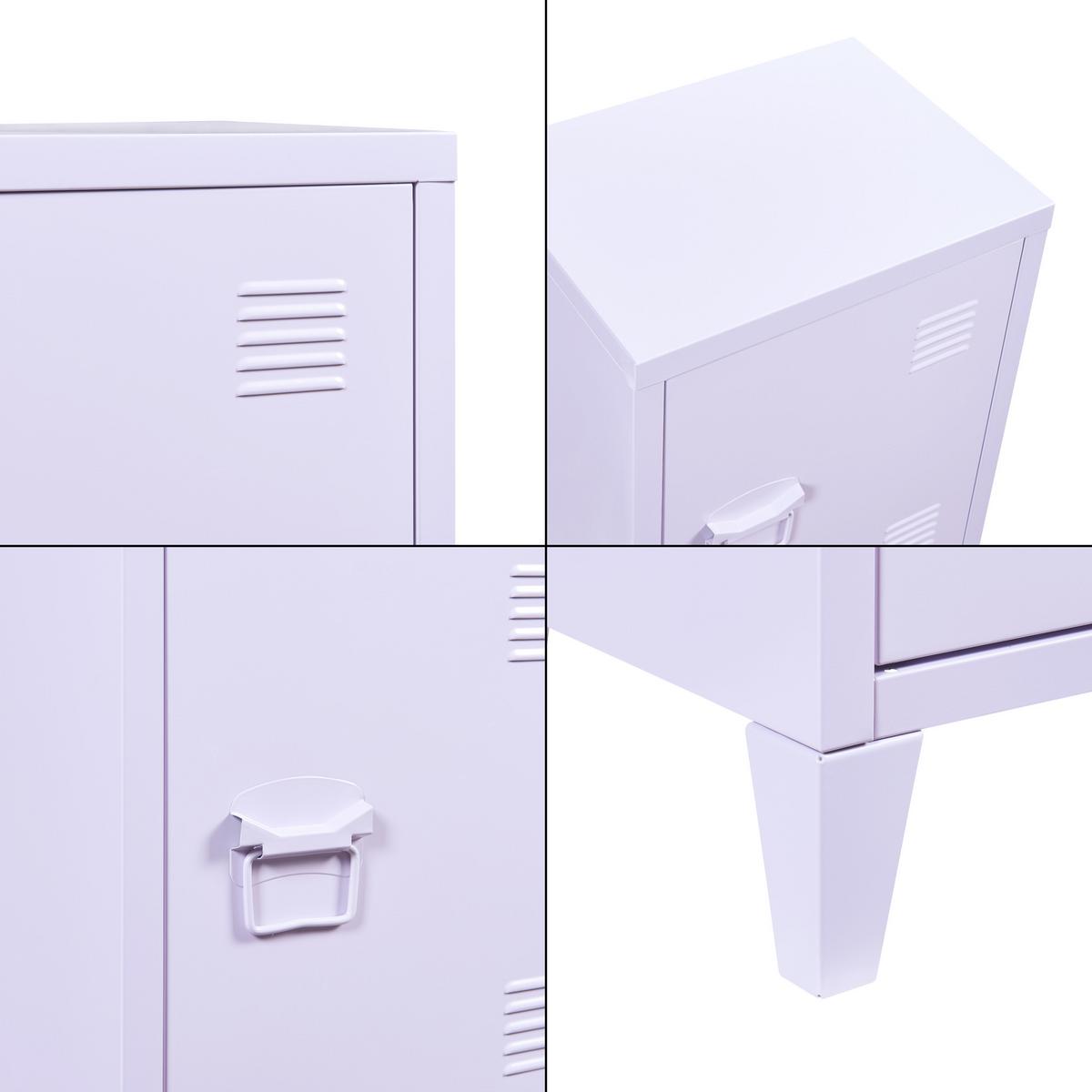 NACHTSCHRANK Inari - Lila, Metall (40/57/30cm) - [en.casa]
