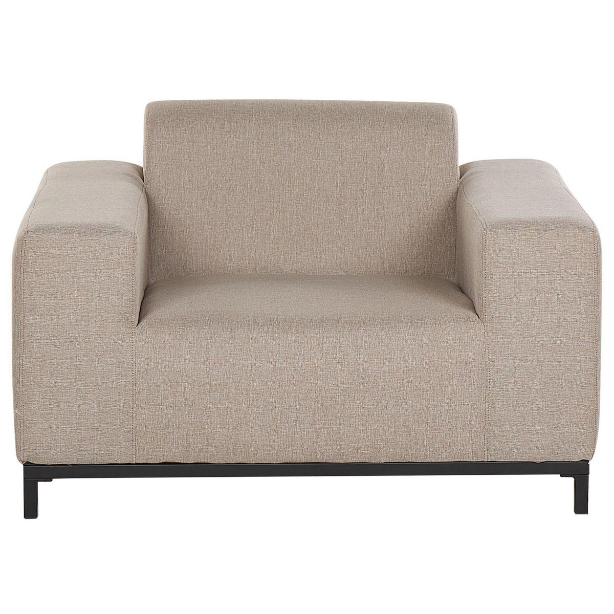 GARTENSESSEL 2er-SET beige/schwarzes Gestell Rovigo - Beige/Schwarz, Textil (105/68/84cm) - Beliani