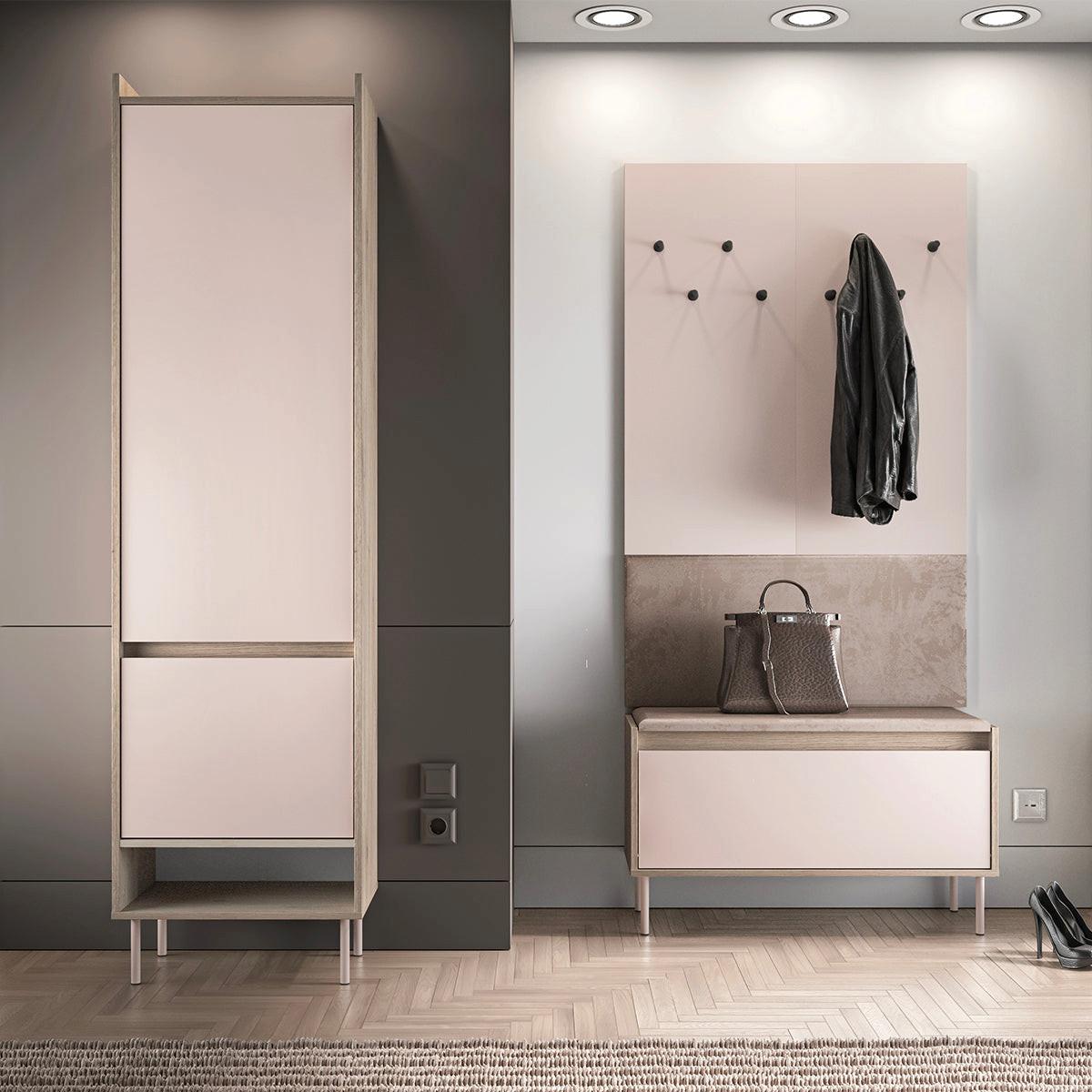 EINGANGSMÖBEL Alos Kaschmir und Holz - Beige, Holzwerkstoff (90/143/7cm) - Petits-meubles