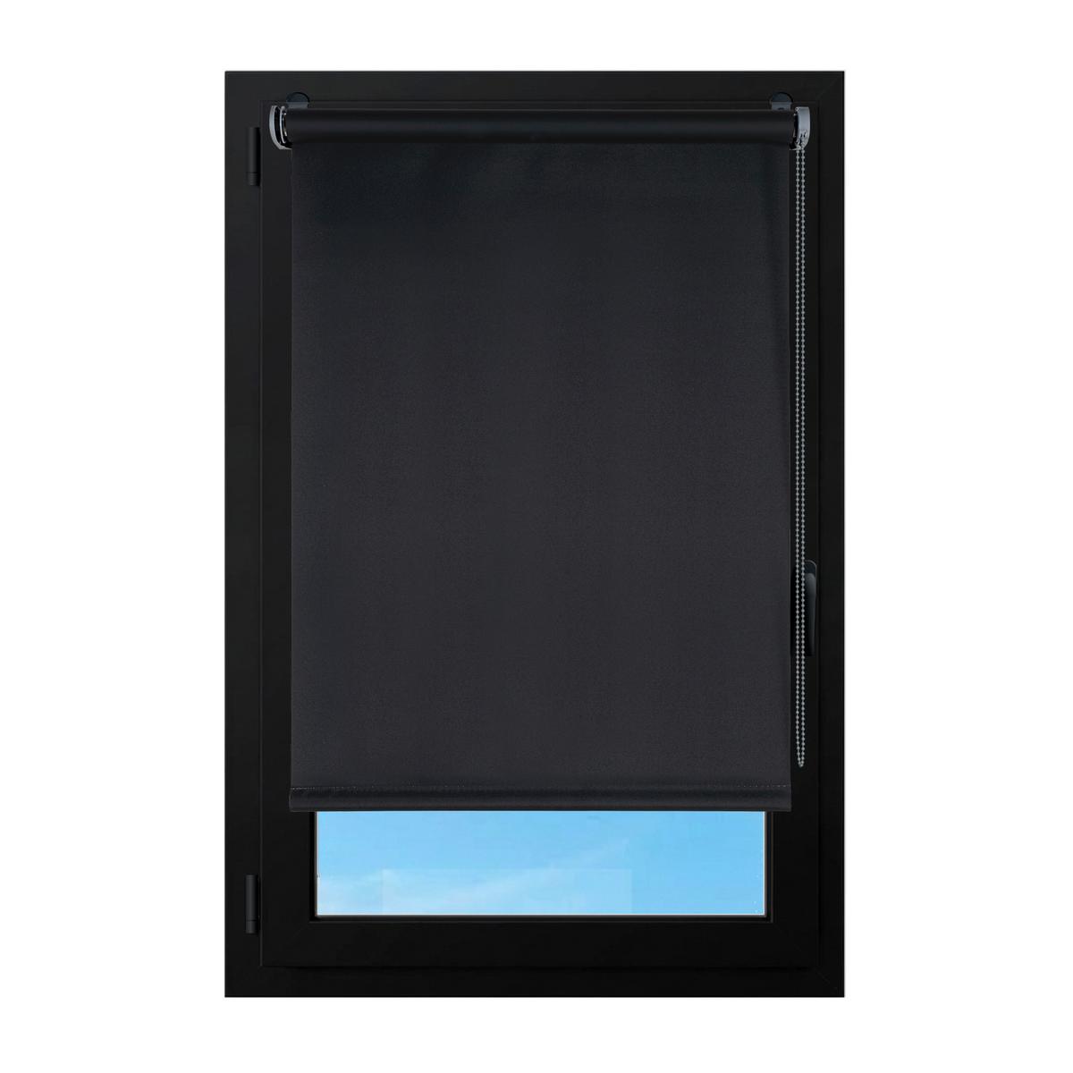VERDUNKELUNGSROLLO Moon Easyfix Schwarz 100x180 - Schwarz, Kunststoff (100/180/1cm) - STORESDECO