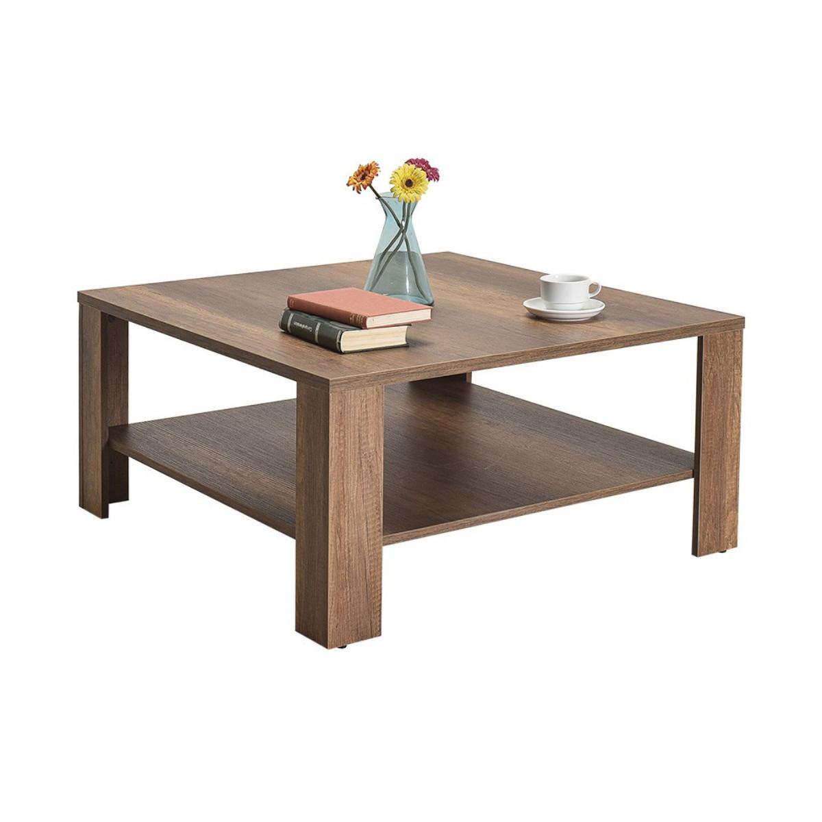 COUCHTISCH mit Ablagefach - lena 90/90/42 cm - Naturfarben, Holzwerkstoff (98/90/42cm) - Calicosy
