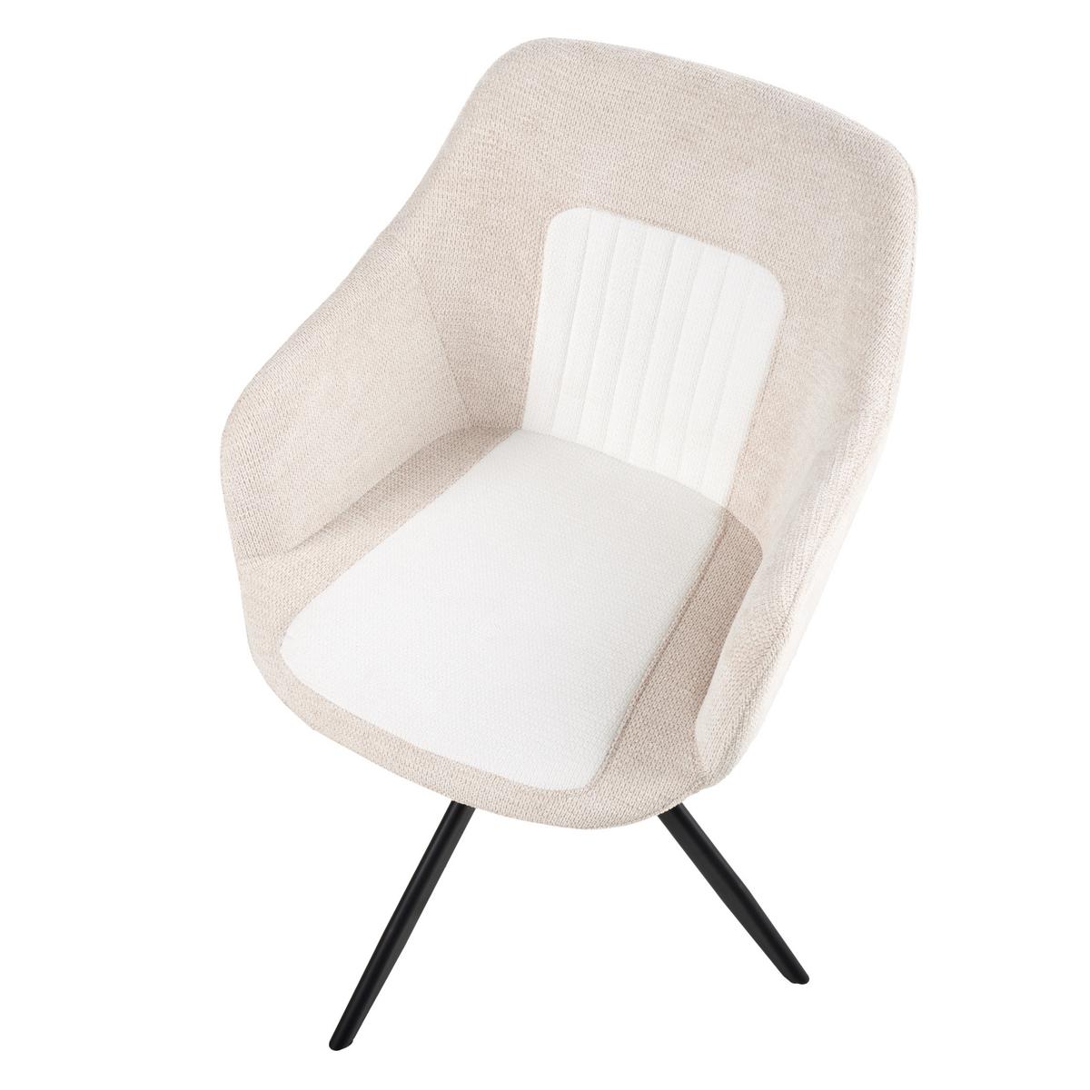 ESSZIMMERSTUHL 2er Set drehbar Stoff Hellbeige Likely - Beige, Textil (56/85/71cm) - Beliani