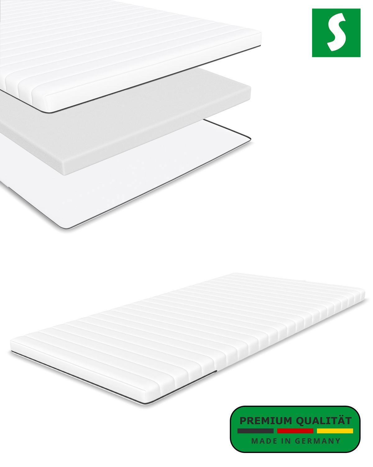 KALTSCHAUM-TOPPER – 100/200 cm, 11 cm Höhe - Weiß, Textil (100/200cm) - Schlaftroll
