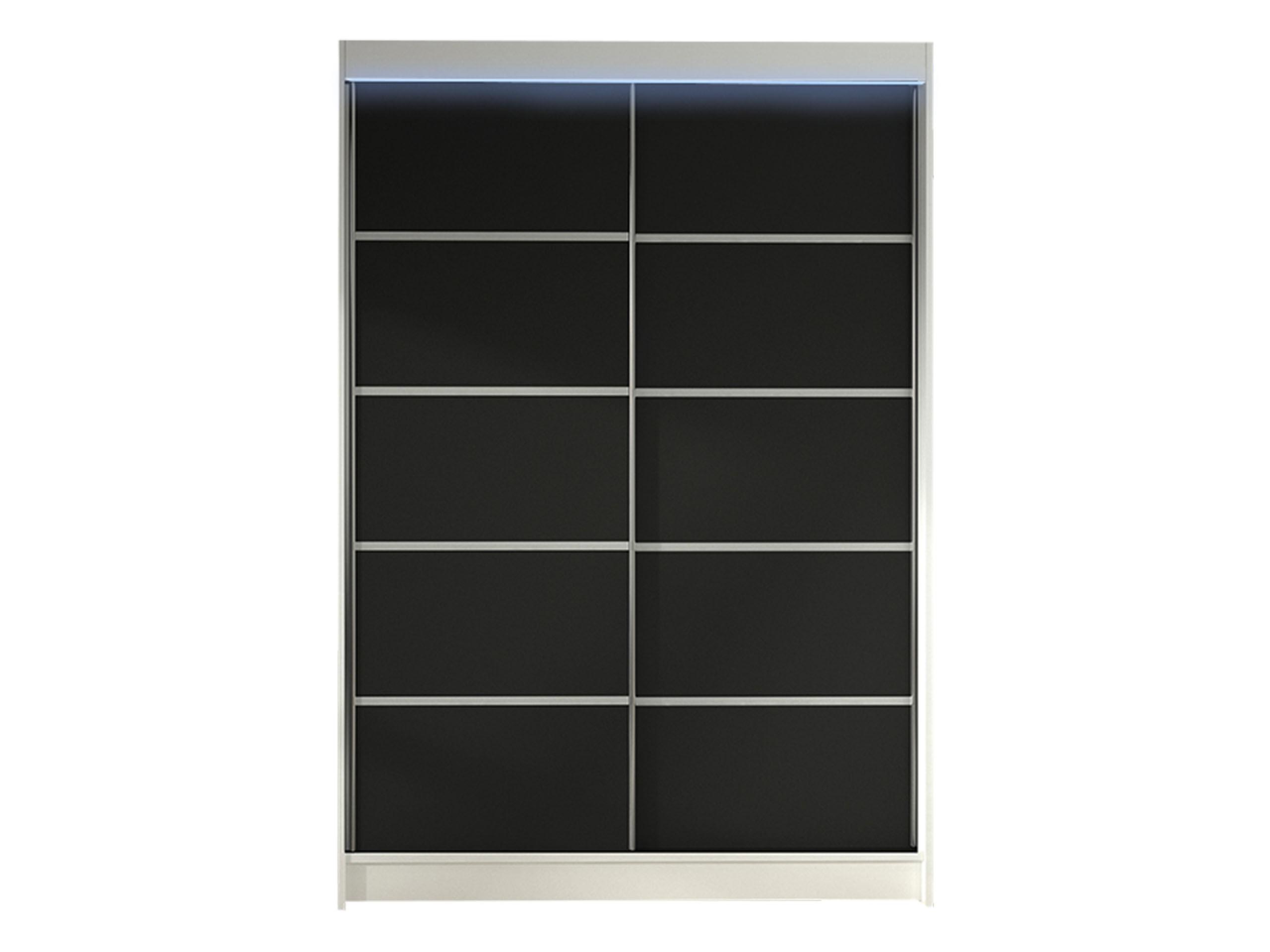 SCHWEBETÜRENSCHRANK Lino IV mit RGB LED Beleuchtung - Schwarz/Weiß, Holzwerkstoff/Metall (120/200/58cm) - MIRJAN24