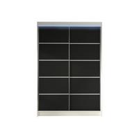 SCHWEBETÜRENSCHRANK Lino IV mit RGB LED Beleuchtung - Schwarz/Weiß, Holzwerkstoff/Metall (120/200/58cm) - MIRJAN24